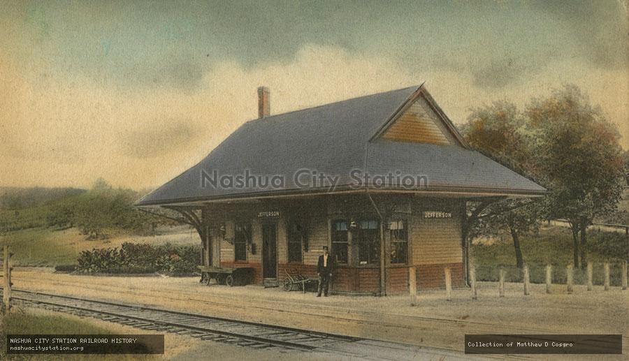Postcard: Fitchburg Depot, Boston & Maine, Jefferson, Massachusetts